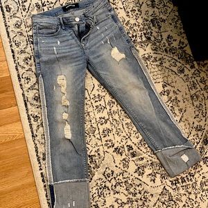 Express Stretch + cropped skinny mid rise jeans